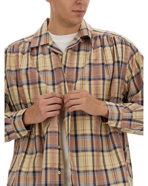 A.I.E. Natural Seersucker Cotton Shirt for men