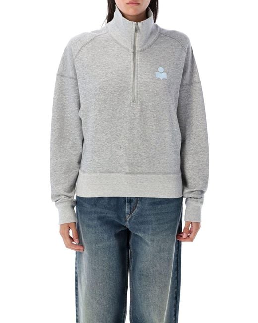 Isabel Marant Gray Ross Half Zip Sweatshirt