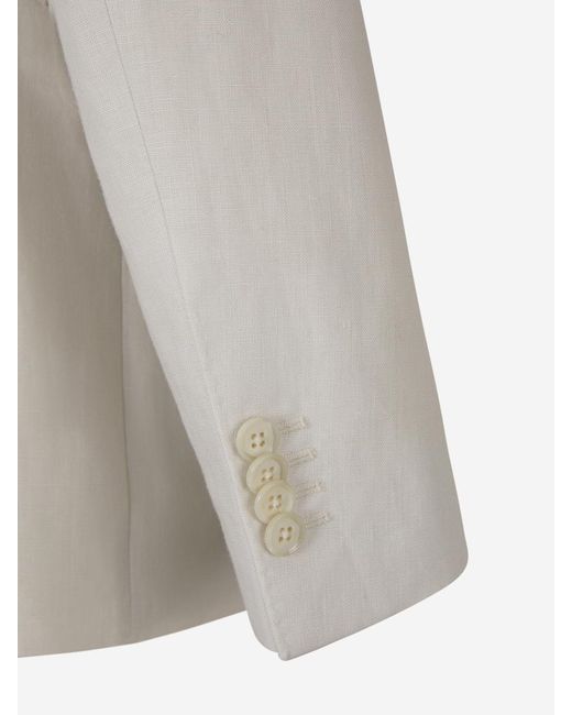 SCABAL® Gray Plain Linen Suit for men