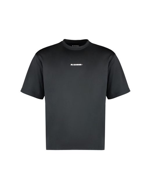 Jil Sander Black Technical Fabric Crew-neck T-shirt for men