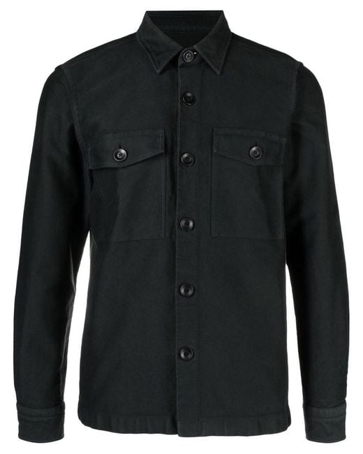 Tom Ford Black Long-Sleeve Cotton Shirt for men