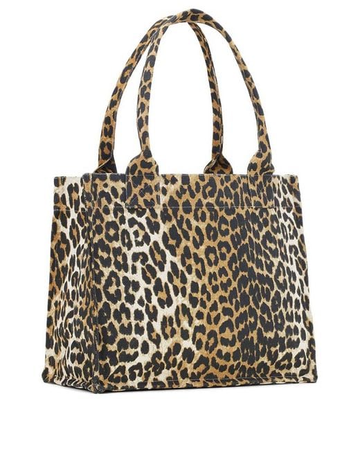 Ganni Black Recycled Cotton Large Tote Bag