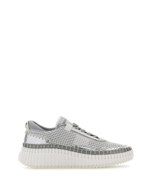Chloé White Fabric Nama Sneakers
