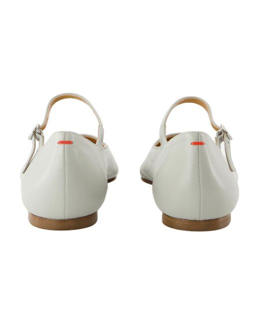 Aeyde White Cleo Ballerinas