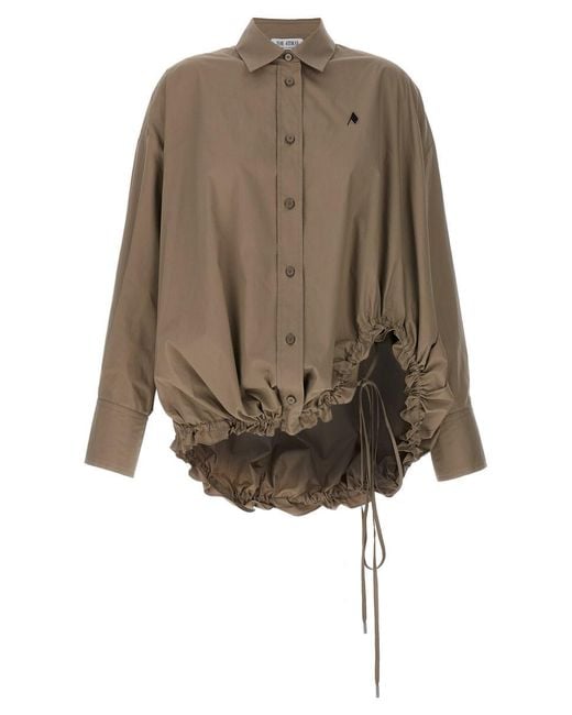 The Attico Brown Drawstring Shirt Shirt, Blouse