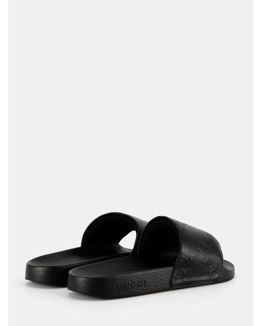 Gucci White GG Slider Sandals for men