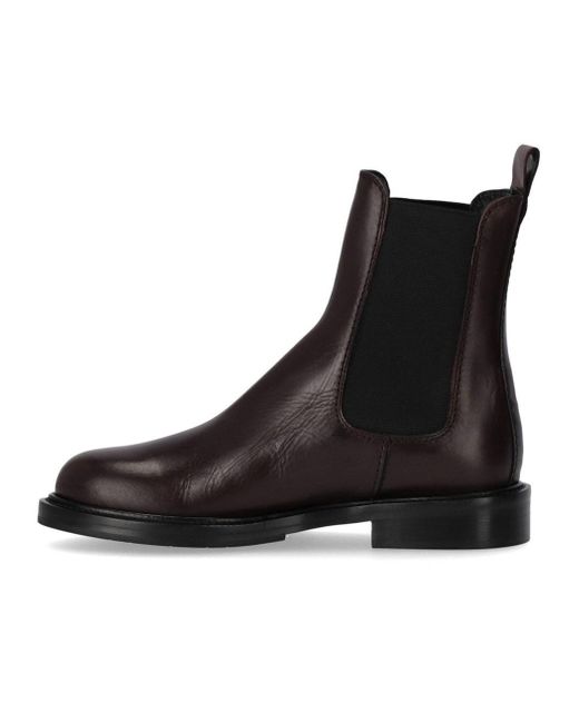 Guglielmo Rotta Black Peg Burgundy Chelsea Boot