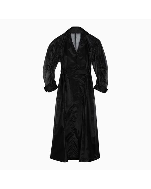 Dolce & Gabbana Black Dolce&Gabbana Semi-Transparent Blend Coat