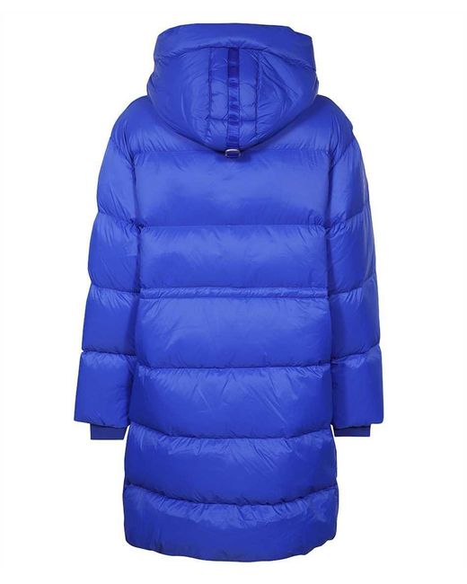 Parajumpers Blue Eira Long Hooded Down Jacket