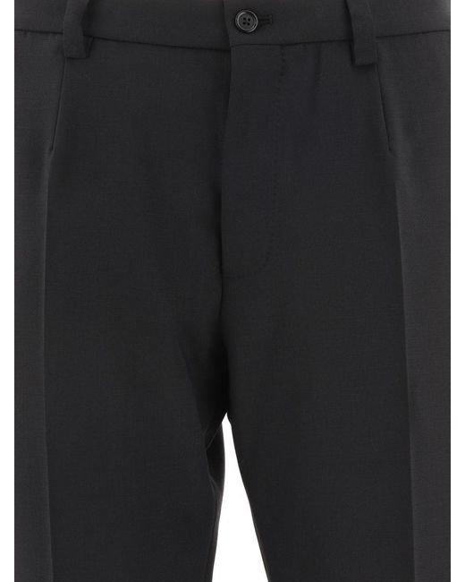 Dolce & Gabbana Black Trousers With Embroidery for men