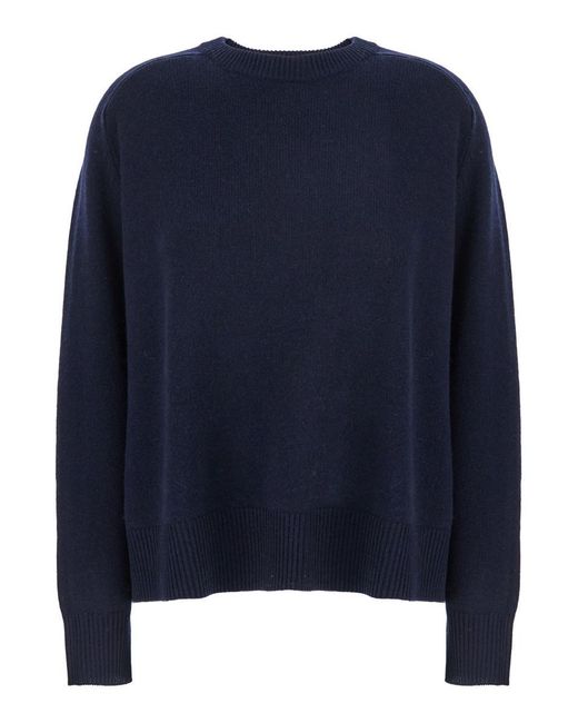 Soft Goat Blue 'Boyfriend' Crewneck Sweater With Dropped Shoulders