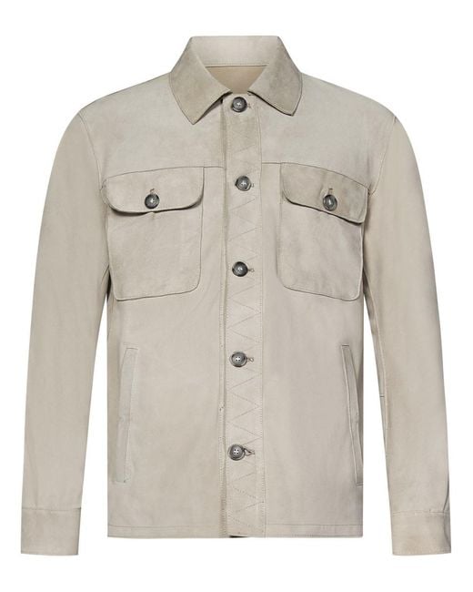 Franzese Collection Gray Franzese Napoli Brad Pitt Model Jacket for men