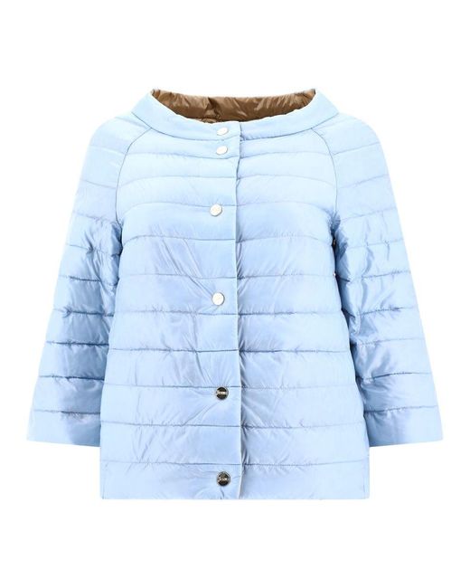 Herno Blue Quilted Reversible Down Jacket