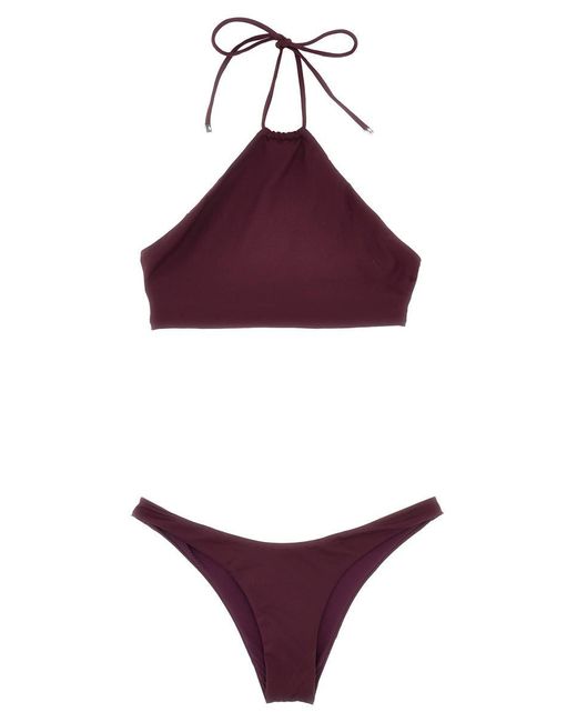 The Attico Purple Lace-up Bikini Beachwear