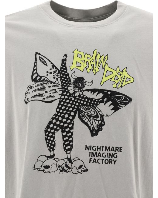 Brain Dead Gray "Nightmare Factory" T-Shirt for men