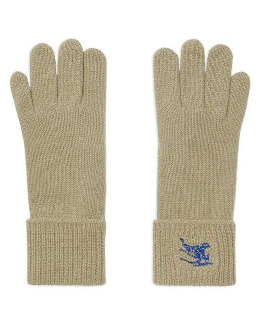 Burberry Green Ekd-Embroidered Knitted Gloves for men