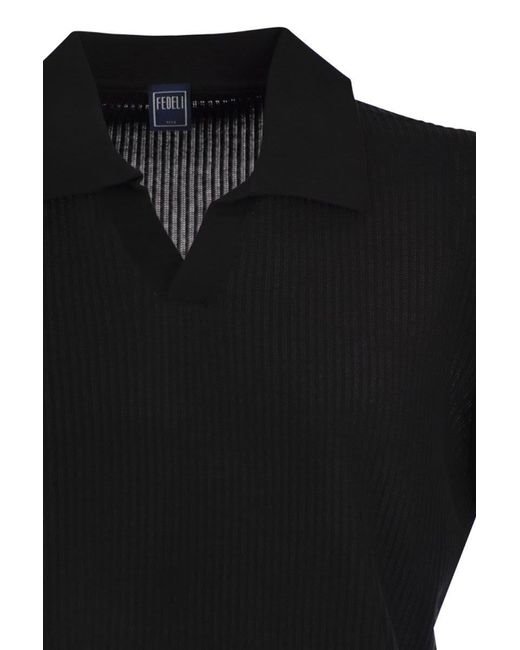 Tシャツ・カットソー Fedeli Giza cotton short-sleeved polo shirt (8UED5920 192) Bambu Giza Cotton Short Sleeve Polo Shirt – Fedeli