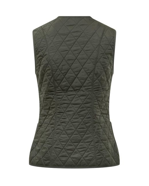 Barbour Green Quilted Vest With Zip