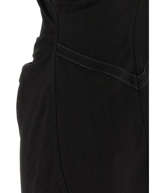 Victoria Beckham Black 'Gathered Waist Mini' Dress