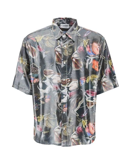 Acne Gray Short-sleeved Shirt With Print For B for men