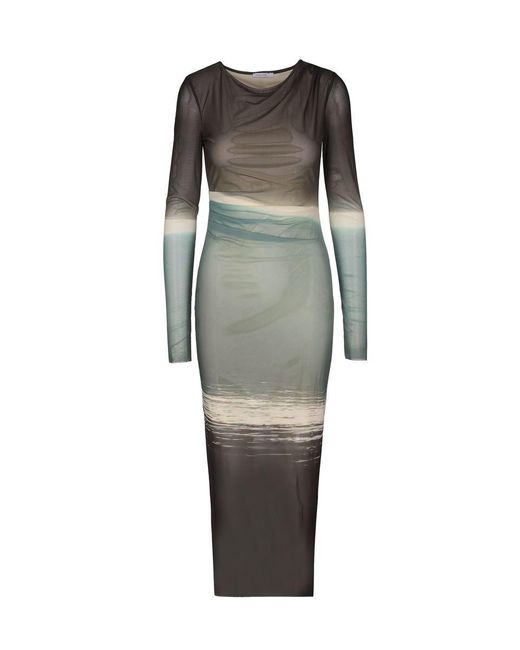 Patrizia Pepe Gray Degradé Midi Dress