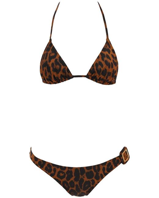 Tom Ford Brown Leopard Print Bikini Set