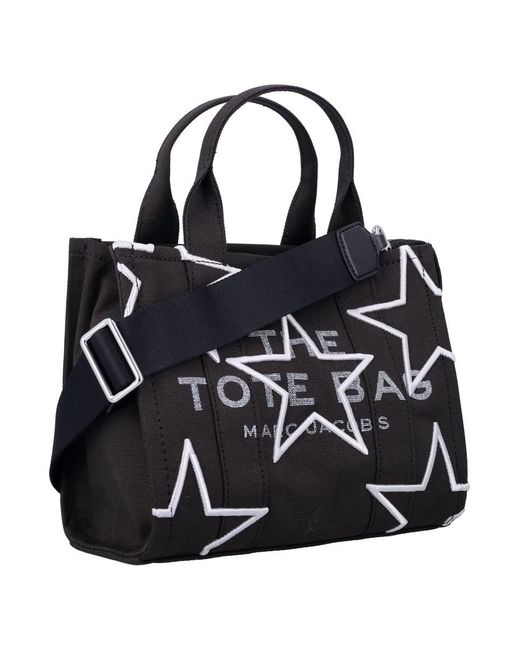Marc Jacobs Black The Star Canvas Small Tote Bag