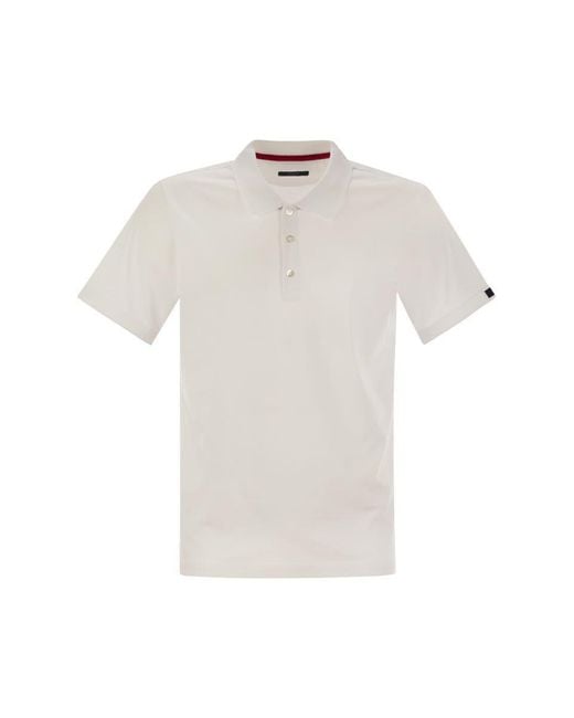 Fay White Short-Sleeved Cotton Polo Shirt for men