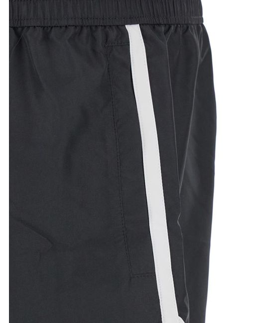 Dolce & Gabbana Gray Swimsuit With Logo Plate On The Front for men