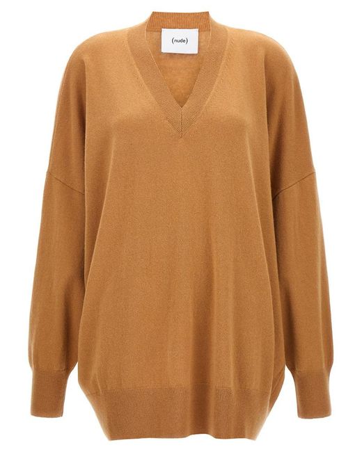 Nude Brown Oversize Sweater