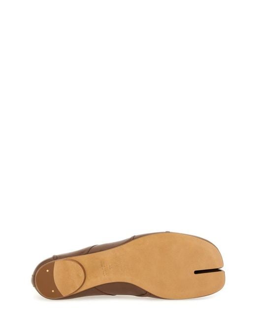 Maison Margiela Brown Tabi Ballerina Flats With Split Toe Design