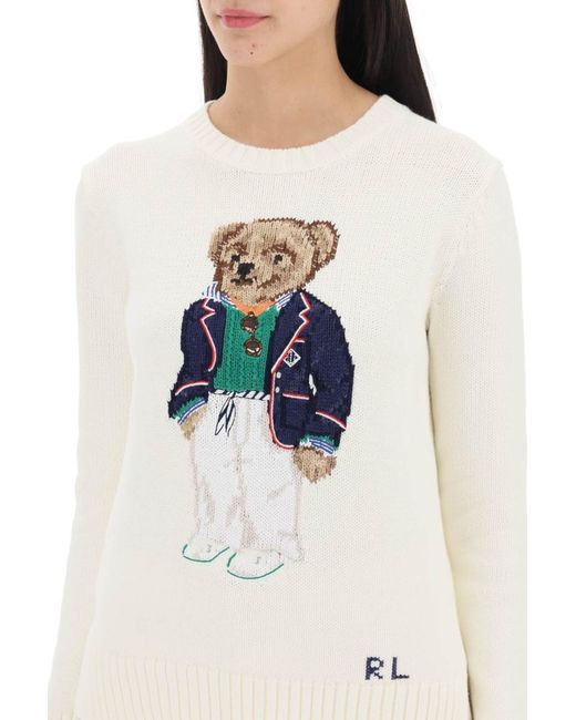 Ralph Lauren White Polo Bear Sweater