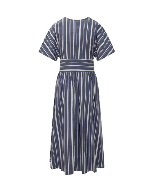 Woolrich Blue Dress With Striped Pattern