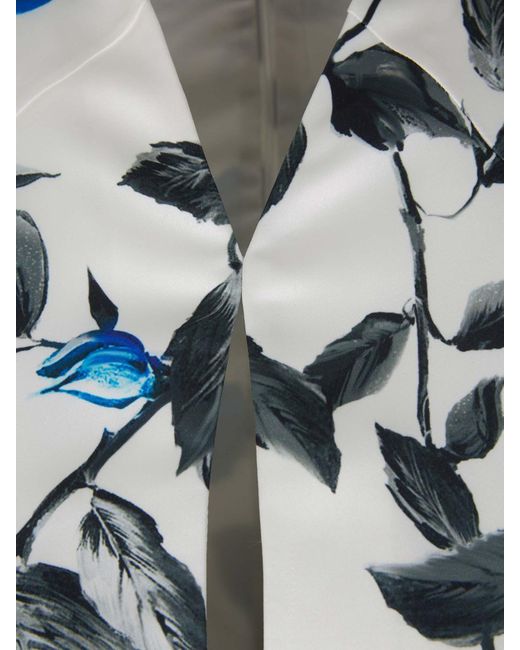 Rasario Blue Floral Motif Midi Dress