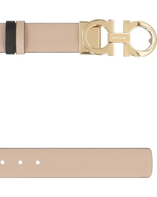 Ferragamo Black Gancini Reversible Leather Belt