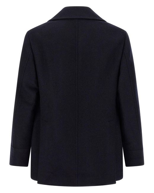 Brunello Cucinelli Blue Double Flannel Caban for men