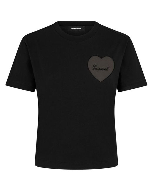 DSquared² Black Logo-appliqué Cotton T-shirt