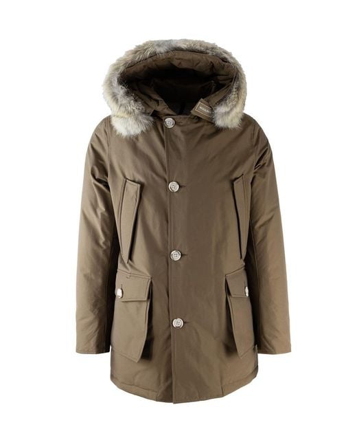 Woolrich Brown Arctic Parka With Removable Fur for men
