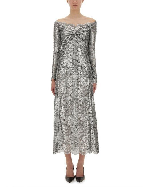 Rabanne Gray Long Lace Dress