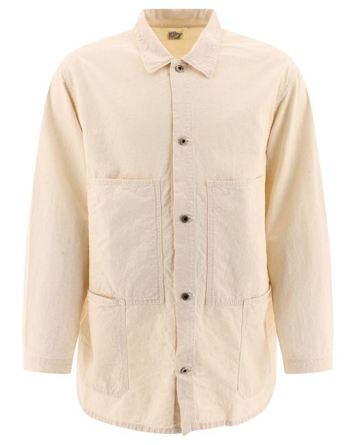 Orslow Natural "Utility" Twill Overshirt for men