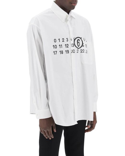 MM6 by Maison Martin Margiela White "Spliced Shirt With Numerical Graphic for men