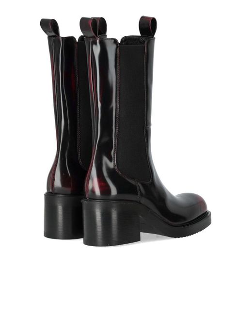 Elena Iachi Black Red Heeled Chelsea Boot