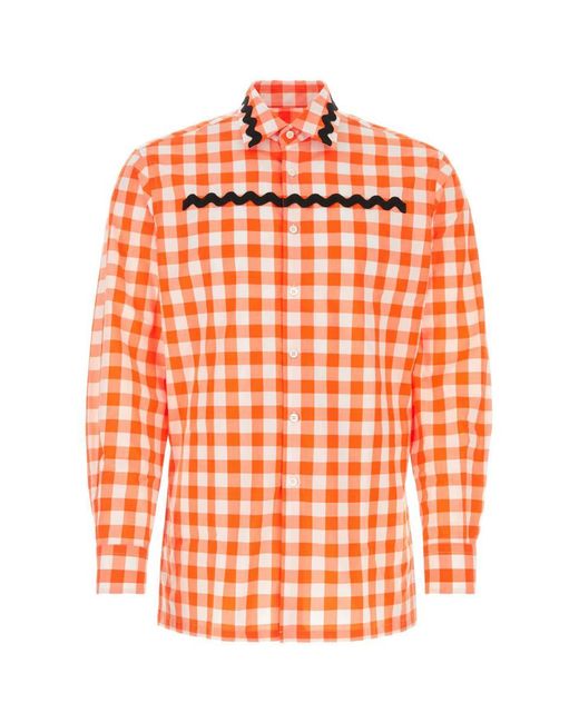 Prada Orange Camicia for men