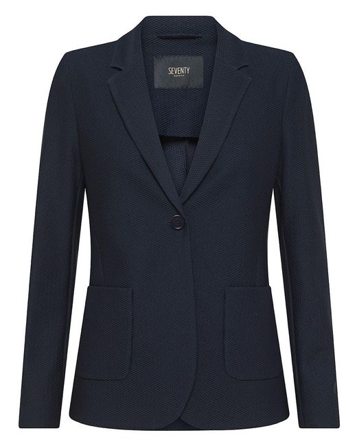 Seventy Blue Slim Fit Single-Breasted Honeycomb Fabric Jacket