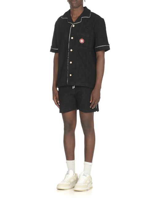 Casablanca Black Monogram Towelling Shirt for men