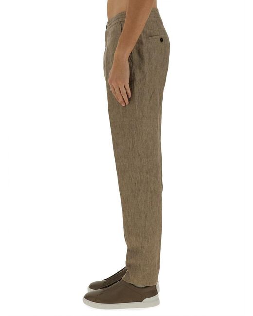Zegna Natural Tailored Linen Jogger Pants for men