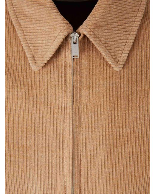Lardini Natural Corduroy Zip Jacket for men