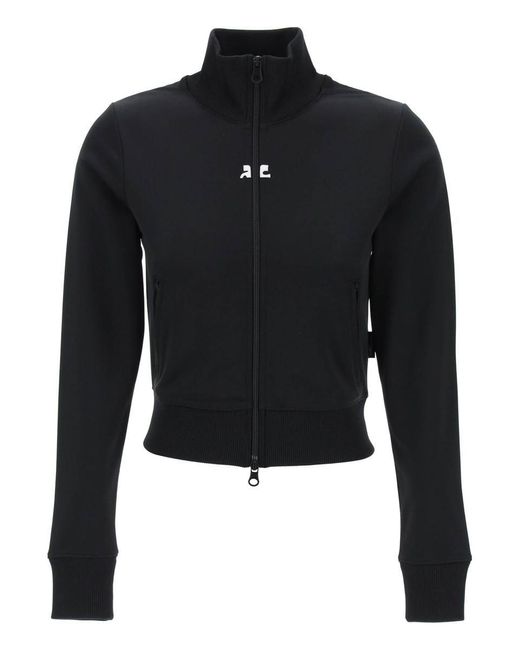 Courreges Black Courreges Interlock Jersey Track Jacket For Athletic