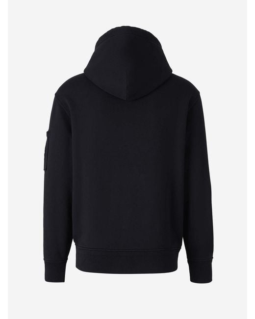 C P Company Blue Cotton Hooded Sweatshirt for men