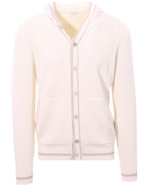 Eleventy Pink Hooded Cardigan Sweater for men